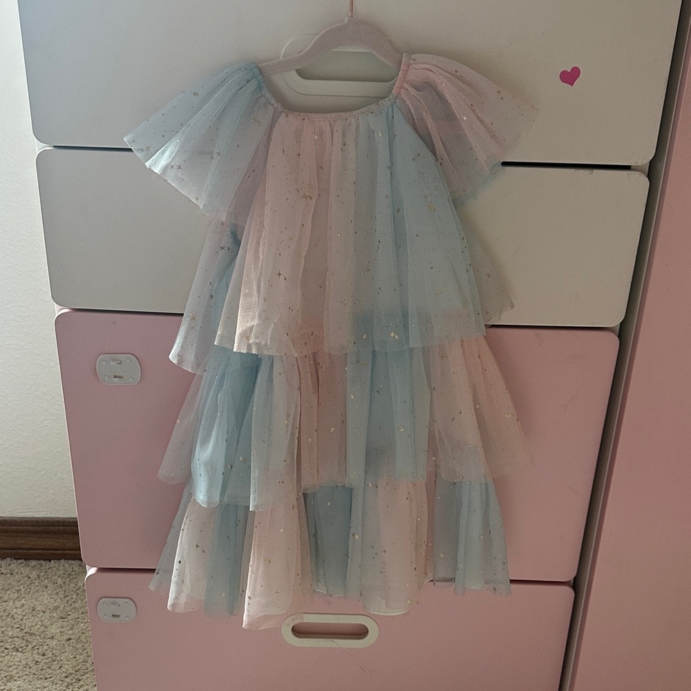 Nordstrom Pink and Blue Layered Kids Dress